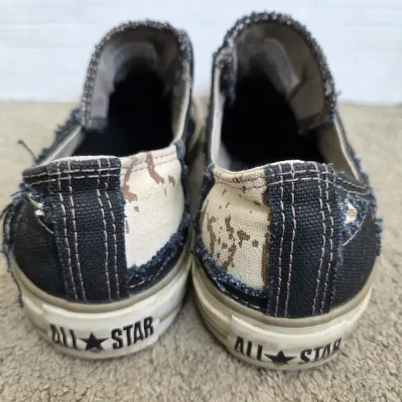 Converse Chuck Taylor All Star Patchwork Slip On Black/ Gray/ Tan Y2K Wos Size 7 - Picture 4 of 10